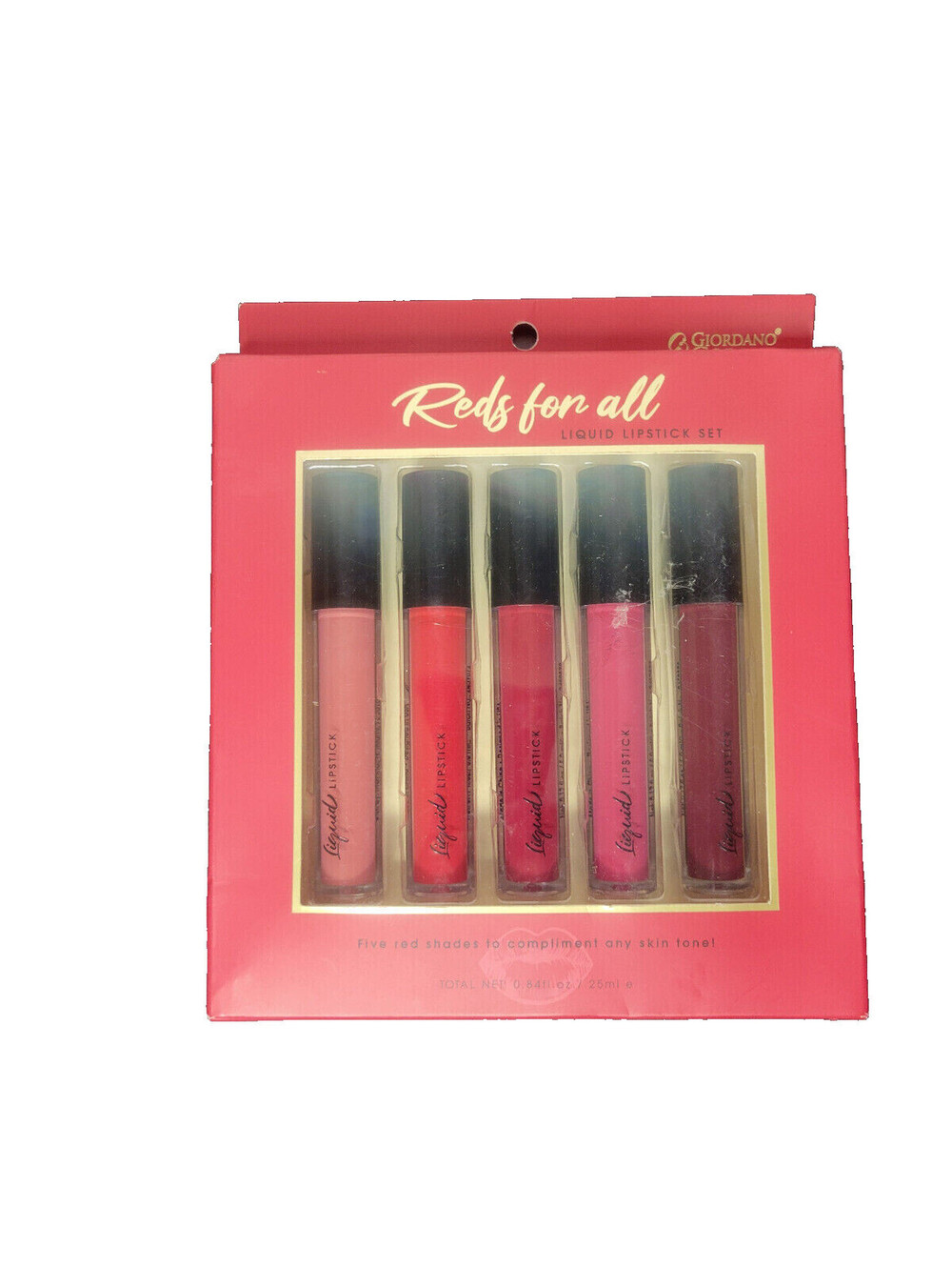 Michael Giordano Liquid Lipstick 5 Color Set " REDS FOR ALL "   **READ**